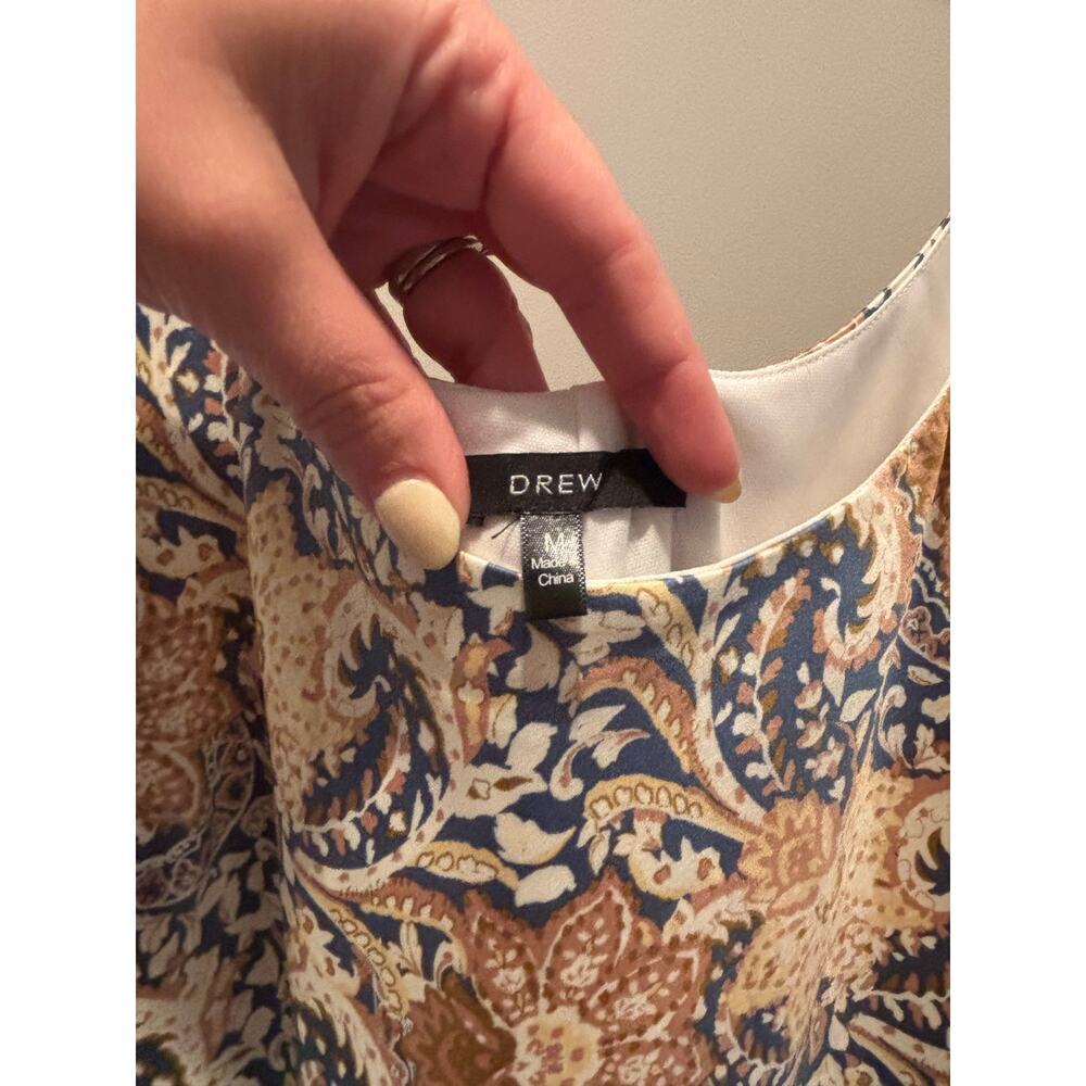 Drew Anthropologie Sleeveless Shift Dress in Blue Paisley $238 Medium - Picture 4 of 4